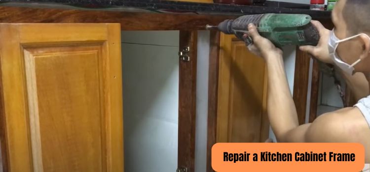How do I repair a kitchen cabinet frame